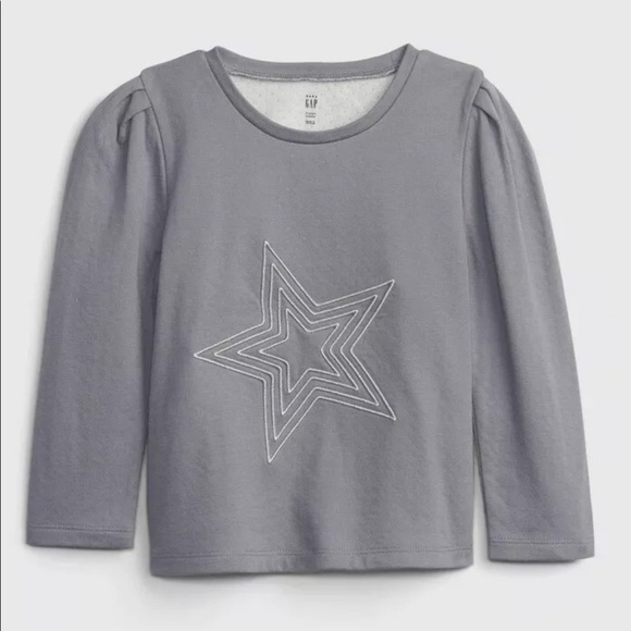 Gap toddler girl long sleeves top sz. 4T grey star print - Picture 1 of 3